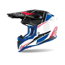 Каска Airoh  Aviator 3 Push Blue Red Gloss