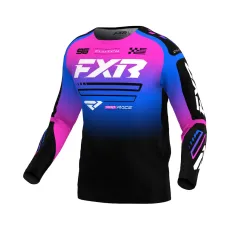 Детска тениска FXR  Clutch MX25 Black Blue Pink